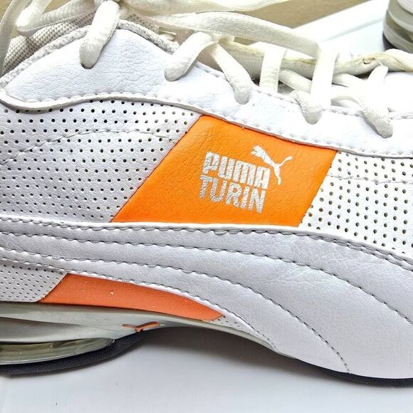 Puma Mens Cell Turin Training Running Shoe White Orange Silver Size 11.5 main image 8